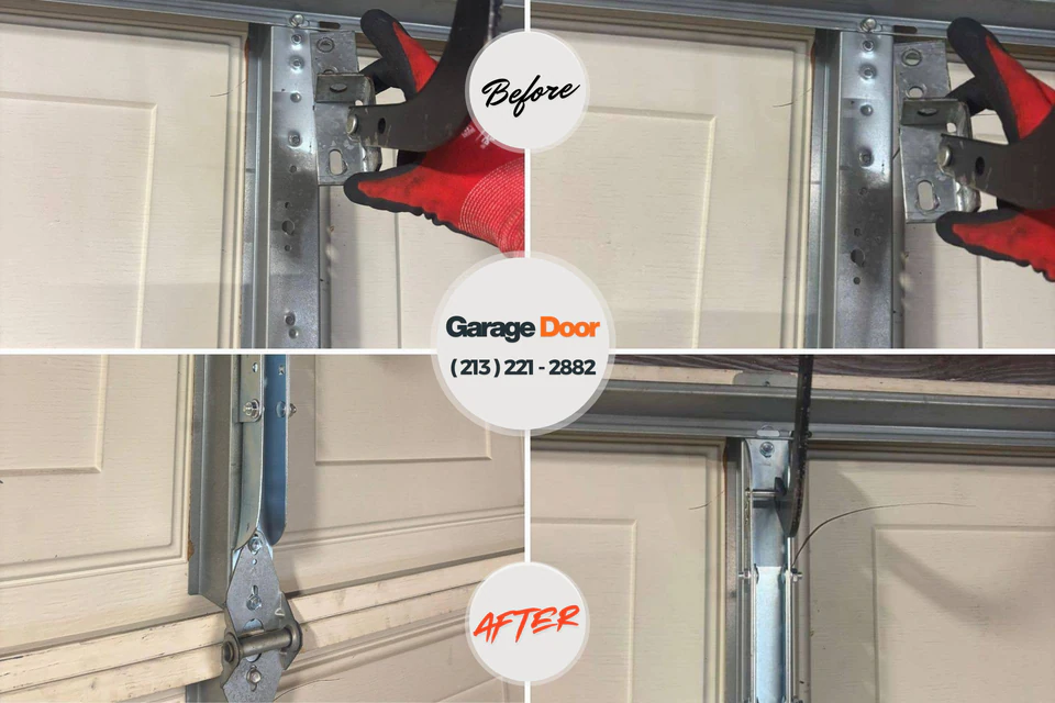 Before and after: garage door repair Bradford, OH